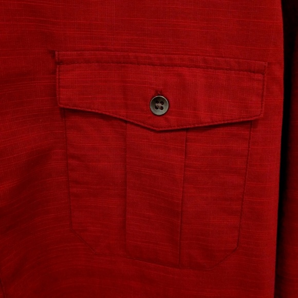 Alfani Casual Button Up Shirt - Red - XL - Picture 3 of 7